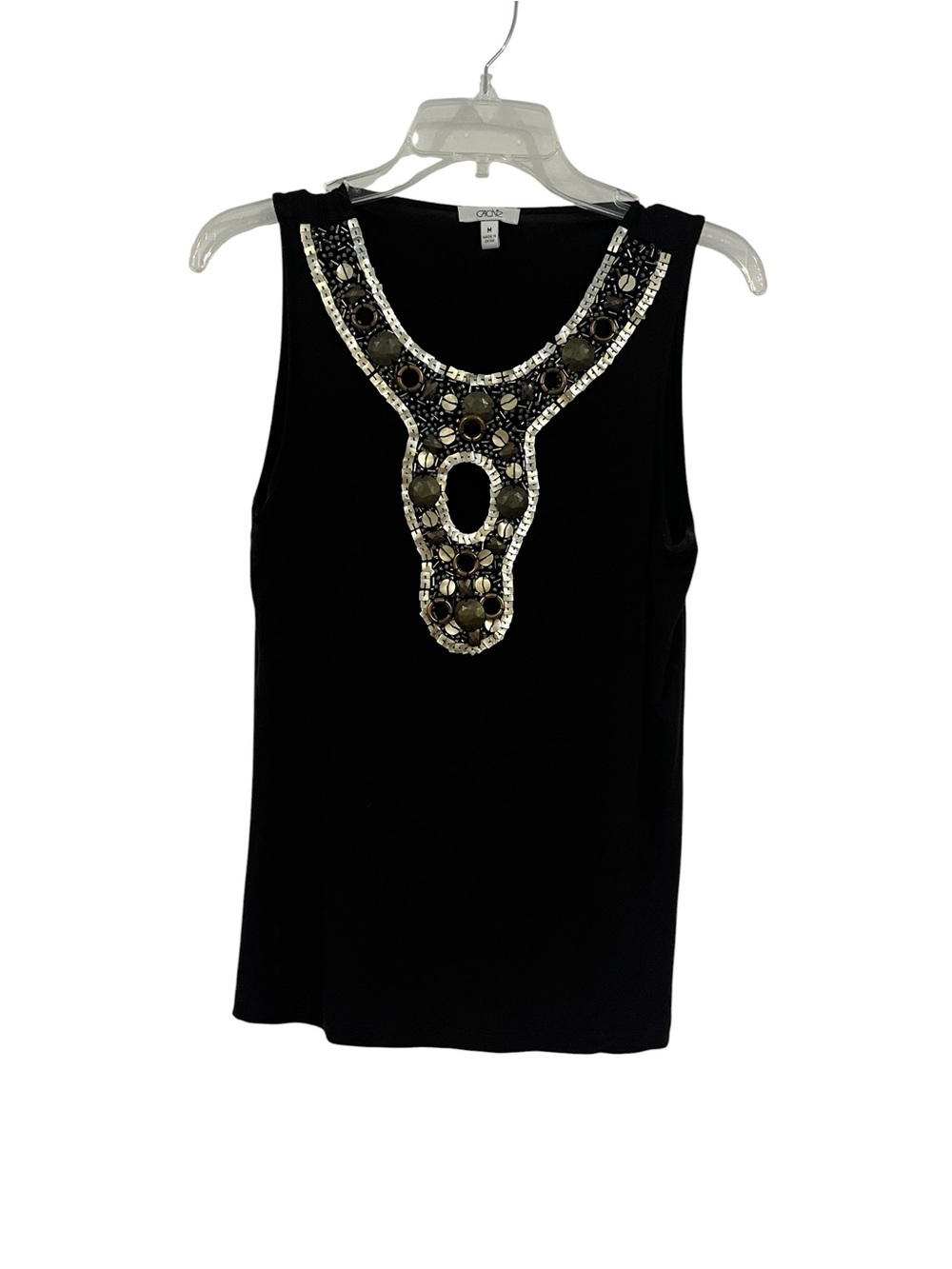 Cache Brown key hole embellished top.